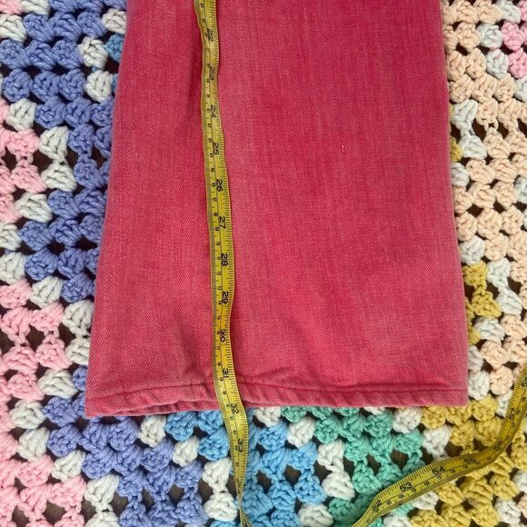 Vintage 70s Pink Hip Huggers Ultra Low Rise Bell Bottom Jeans Pants Small 30x31 - Picture 16 of 16